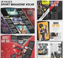 indesign模板－体育周刊(25页)：25 Pages Sport Magazine Vol69